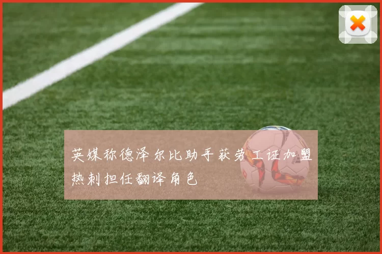 英媒称德泽尔比助手获劳工证加盟热刺担任翻译角色